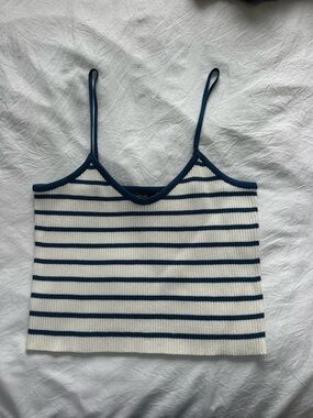 Aqua Striped Tank Top